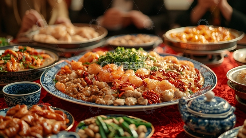 高清大图下载【趣麦麦图】丰盛的年夜饭