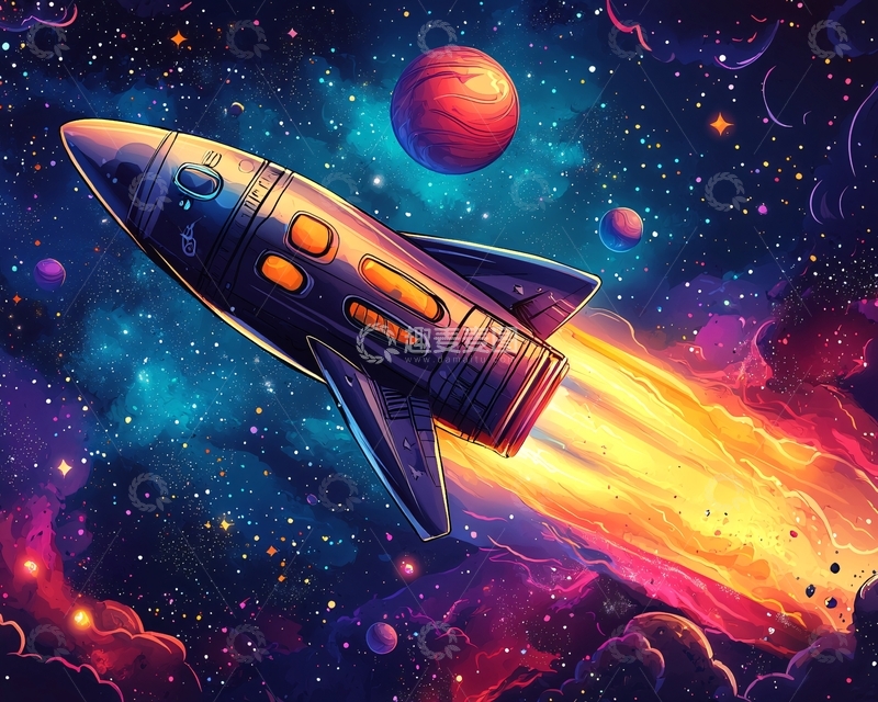 高清大图下载【趣麦麦图】宇宙飞船发射