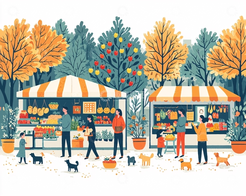 高清大图下载【趣麦麦图】秋季集市