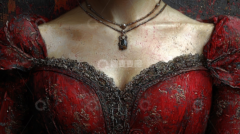 高清大图下载【趣麦麦图】红衣女子