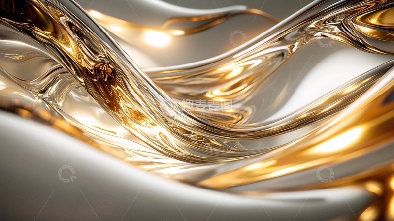 高清大图下载【趣麦麦图】流动的金属质感背景