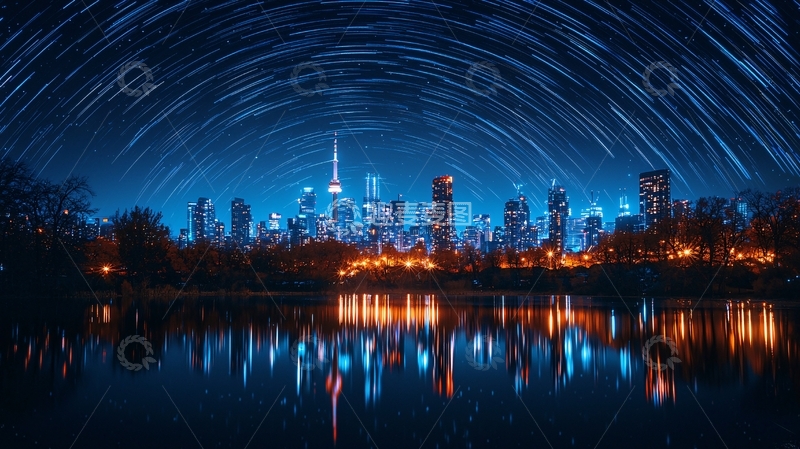 高清大图下载【趣麦麦图】星空下的城市夜景19