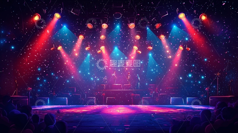 高清大图下载【趣麦麦图】舞台灯光秀