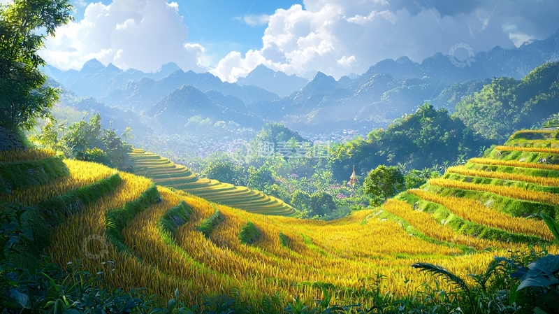 高清大图下载【趣麦麦图】梯田