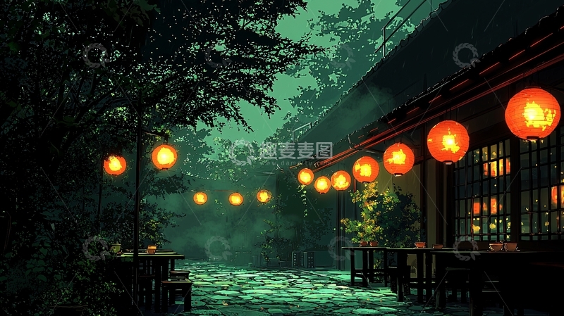 高清大图下载【趣麦麦图】雨夜