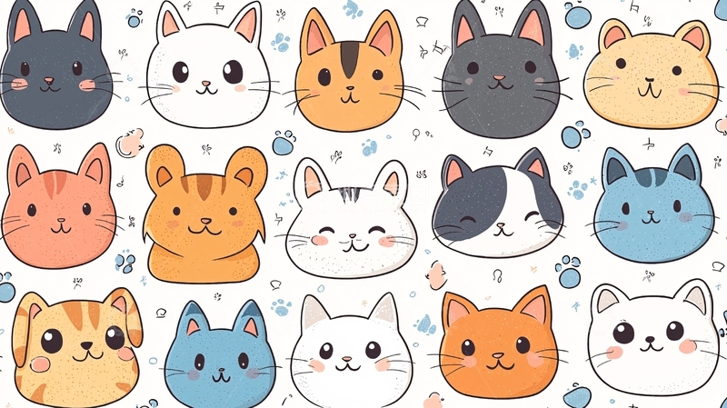 高清大图下载【趣麦麦图】可爱卡通猫咪头像