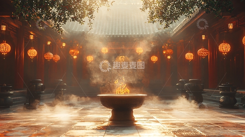 高清大图下载【趣麦麦图】中式庭院