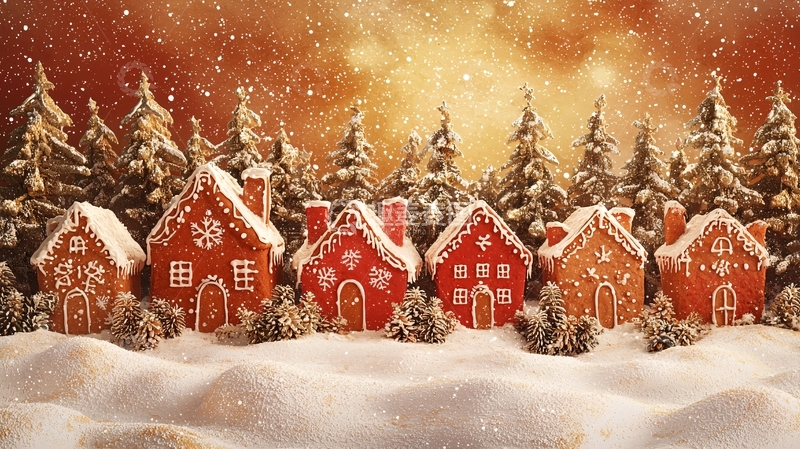高清大图下载【趣麦麦图】圣诞姜饼屋村庄