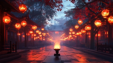 红灯笼古道夜景