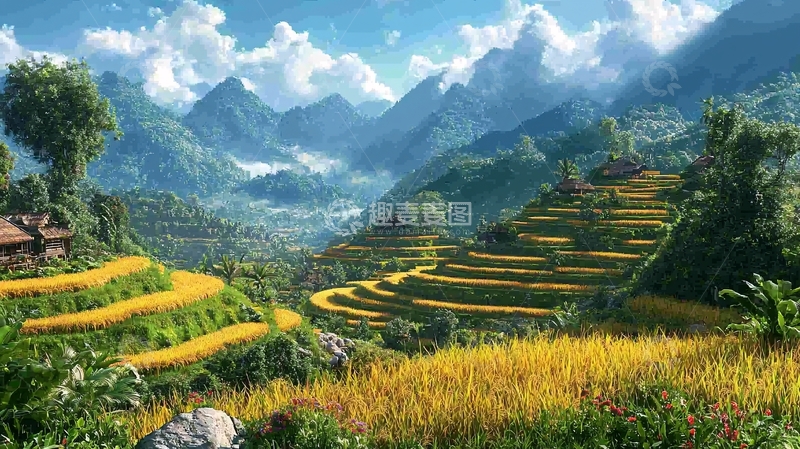 高清大图下载【趣麦麦图】梯田