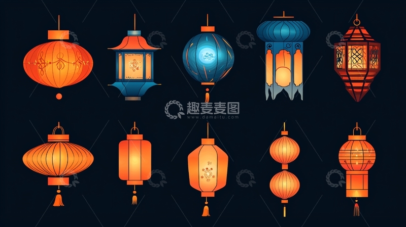 高清大图下载【趣麦麦图】中国传统灯笼