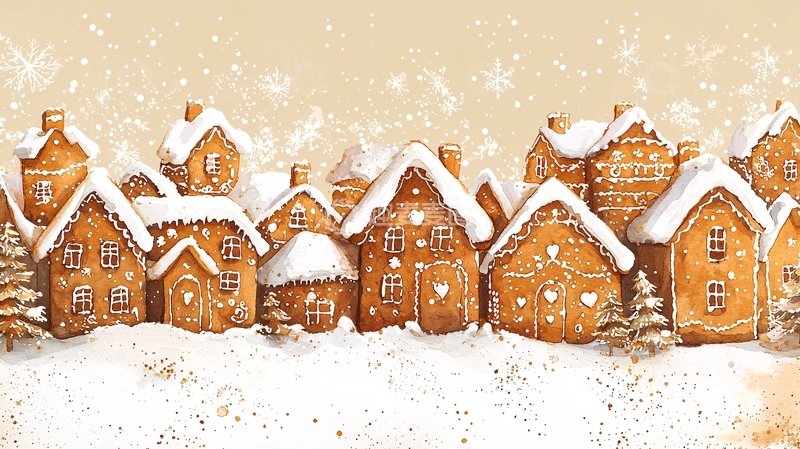 高清大图下载【趣麦麦图】姜饼屋雪景