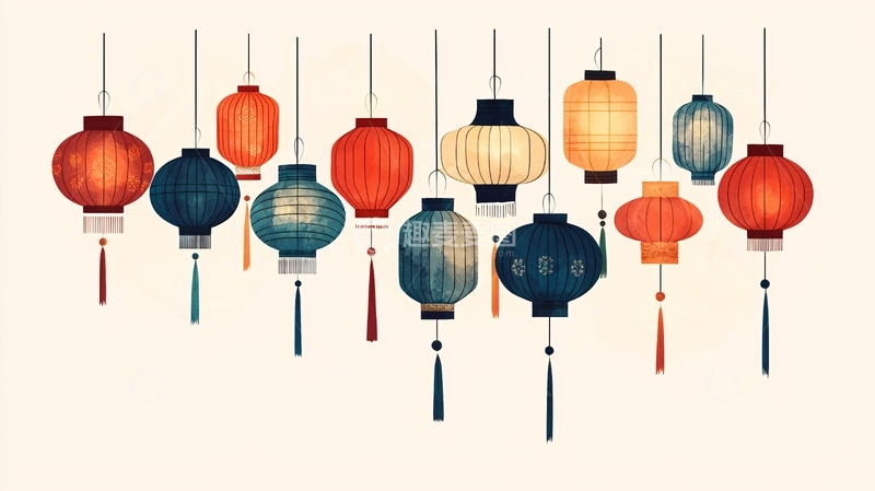 高清大图下载【趣麦麦图】中式灯笼挂饰