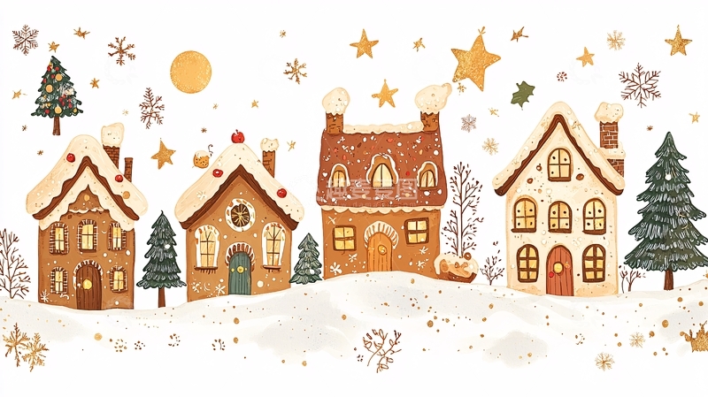 高清大图下载【趣麦麦图】姜饼屋村庄