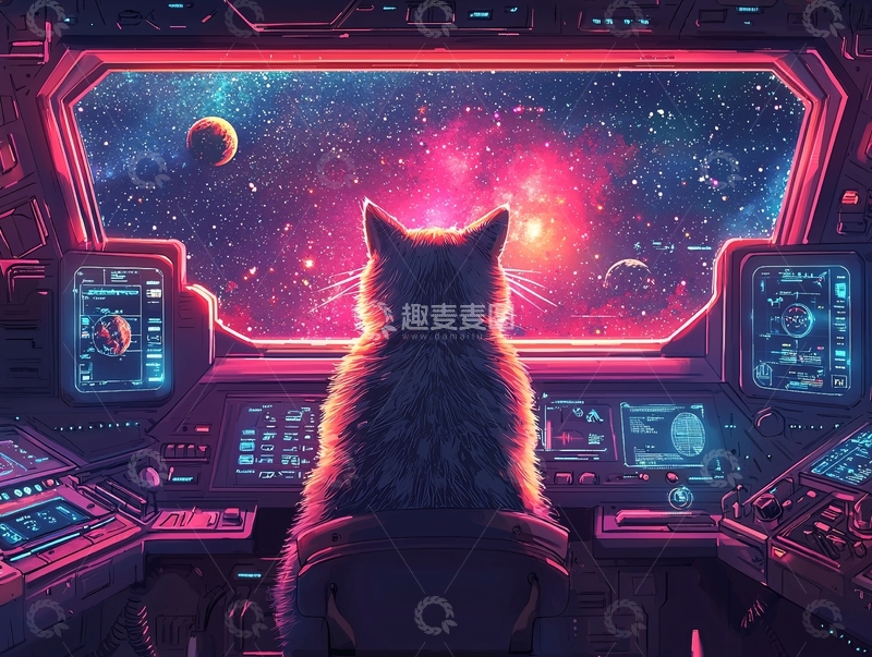 高清大图下载【趣麦麦图】太空猫