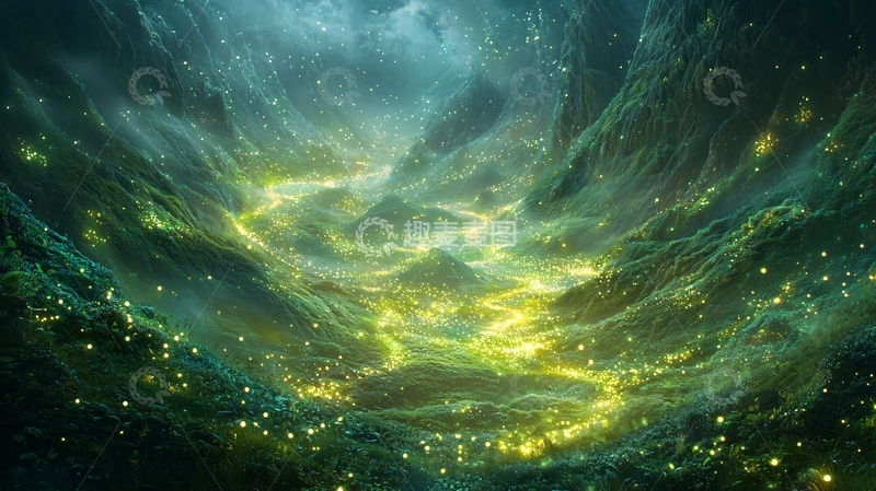高清大图下载【趣麦麦图】梦幻萤火谷地