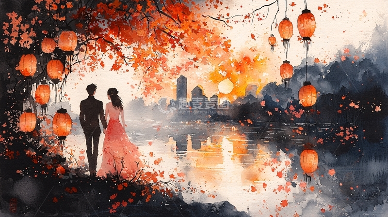 高清大图下载【趣麦麦图】水彩画