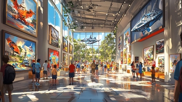 室内飞机主题艺术馆