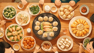 温馨家庭团圆晚餐