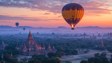 热气球日出美景