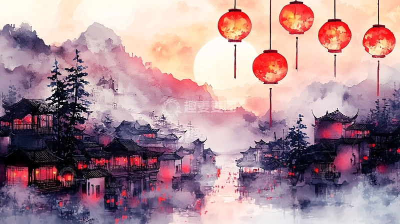 高清大图下载【趣麦麦图】水墨山水画736