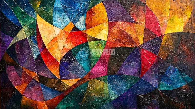 高清大图下载【趣麦麦图】抽象彩色几何图案