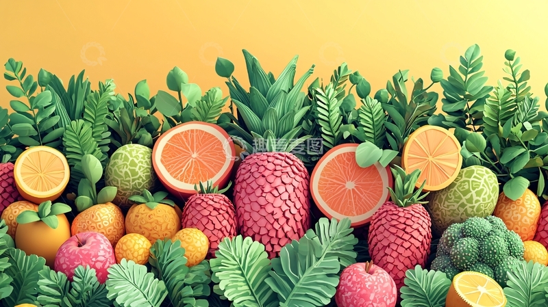 高清大图下载【趣麦麦图】清新水果背景图
