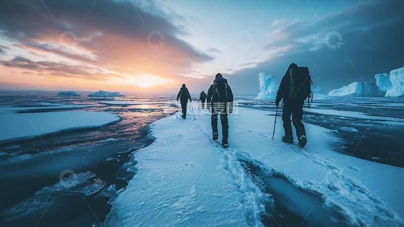 高清大图下载【趣麦麦图】冰川徒步旅行