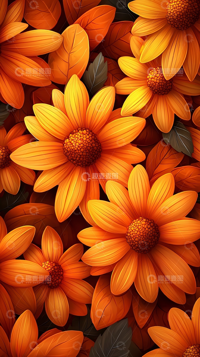 高清大图下载【趣麦麦图】橙色花朵
