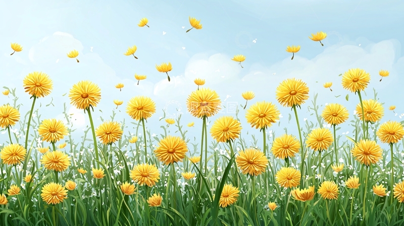 高清大图下载【趣麦麦图】蒲公英田野