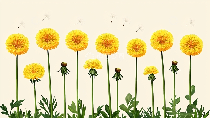 高清大图下载【趣麦麦图】蒲公英花朵生长过程
