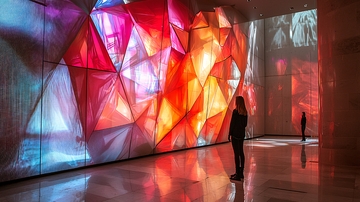 彩色几何光影艺术装置