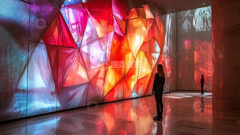 高清大图下载【趣麦麦图】彩色几何光影艺术装置