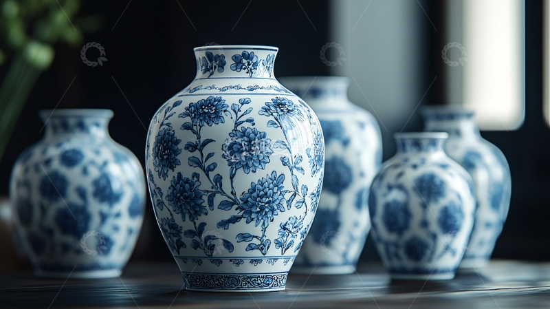 高清大图下载【趣麦麦图】青花瓷花瓶