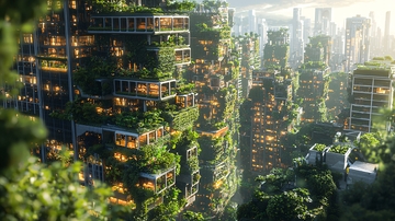 绿植覆盖的未来城市