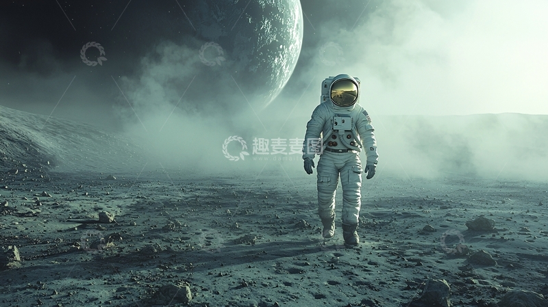 高清大图下载【趣麦麦图】宇航员太空探索