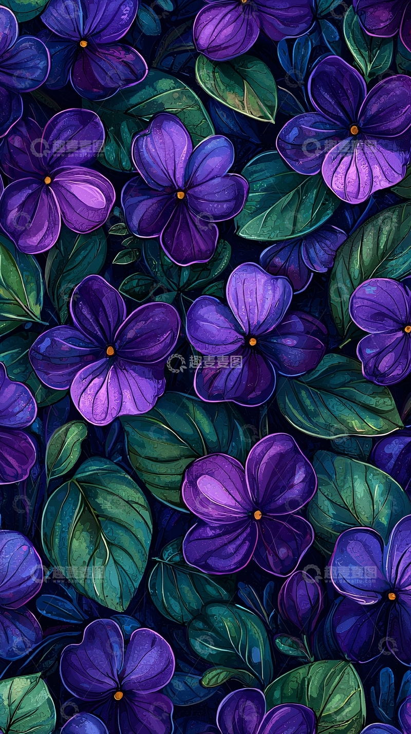 紫色花朵背景图