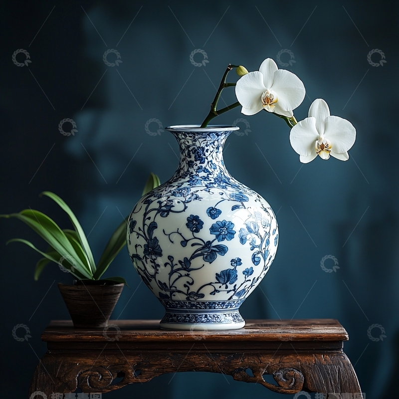 高清大图下载【趣麦麦图】青花瓷花瓶