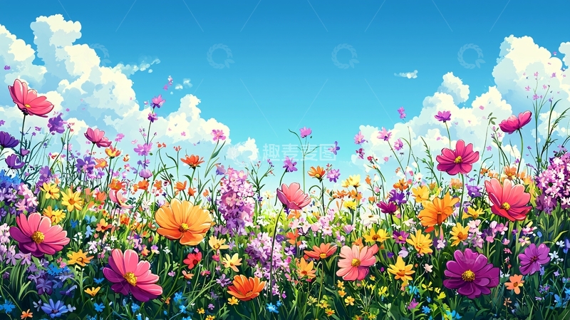 高清大图下载【趣麦麦图】彩色花田