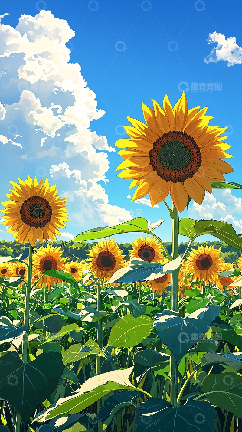高清大图下载【趣麦麦图】向日葵田园风光