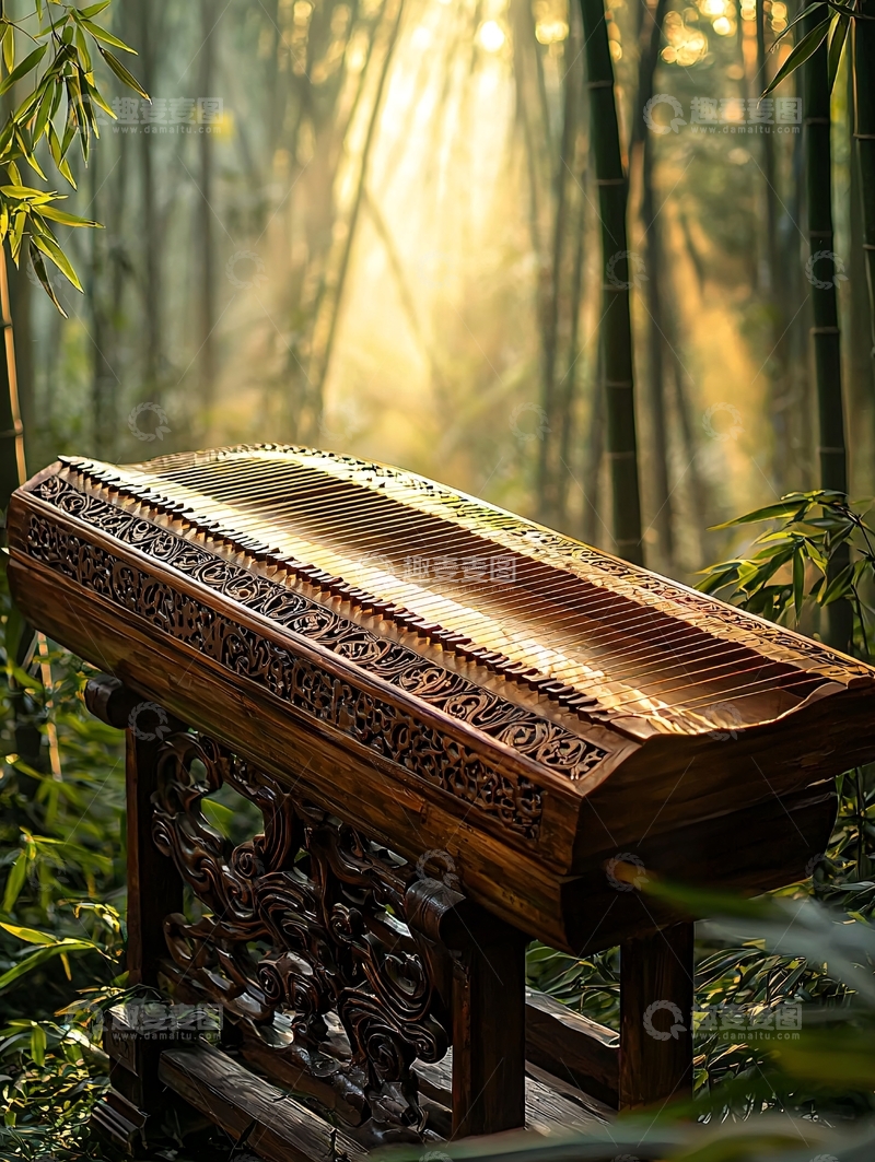 高清大图下载【趣麦麦图】古琴