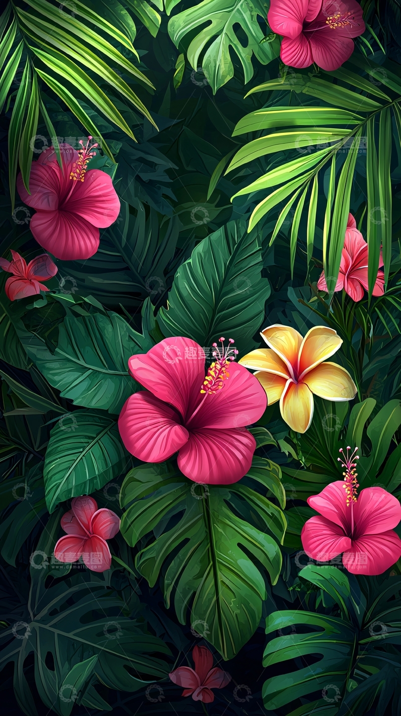 高清大图下载【趣麦麦图】热带植物花卉壁纸