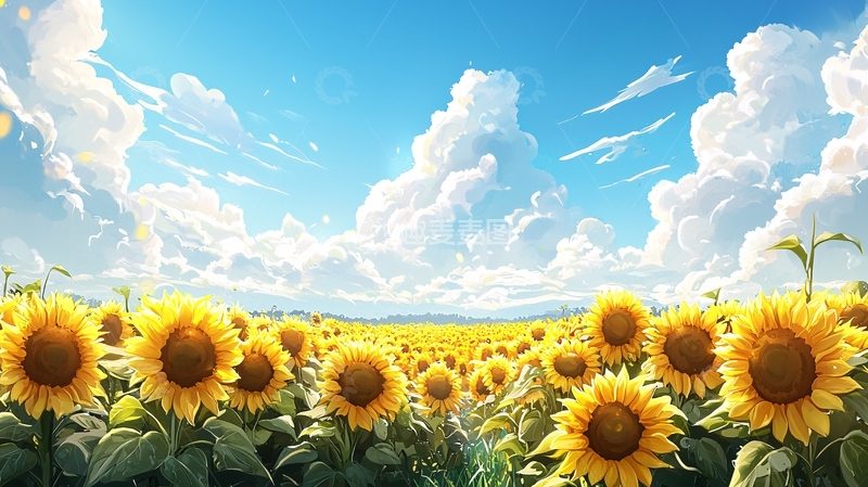 高清大图下载【趣麦麦图】向日葵花海