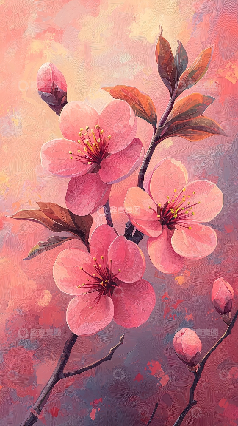 高清大图下载【趣麦麦图】粉色桃花