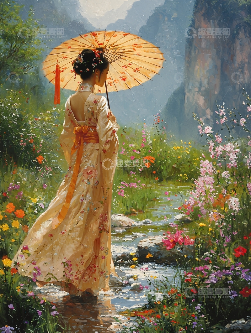 高清大图下载【趣麦麦图】油画仕女图