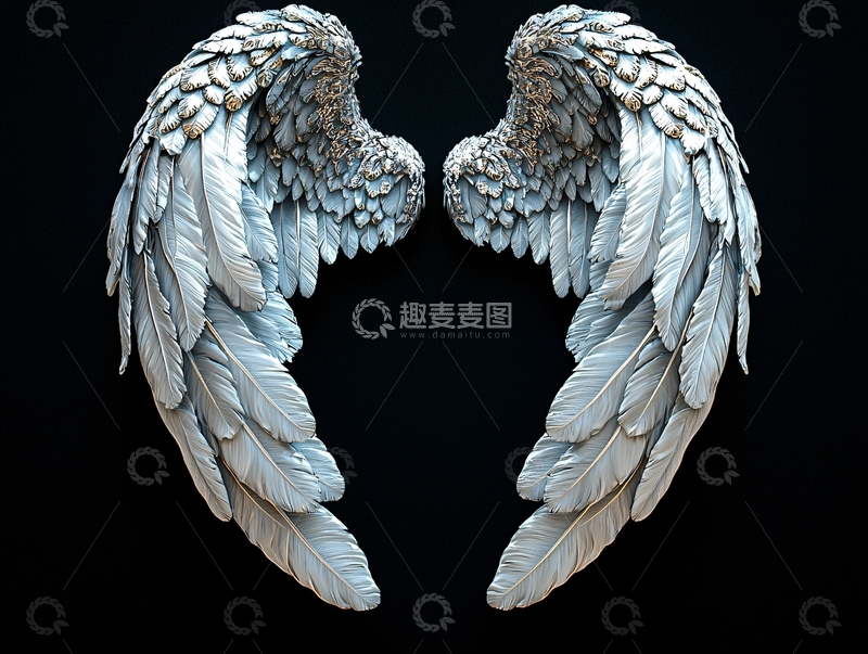 高清大图下载【趣麦麦图】白色天使翅膀