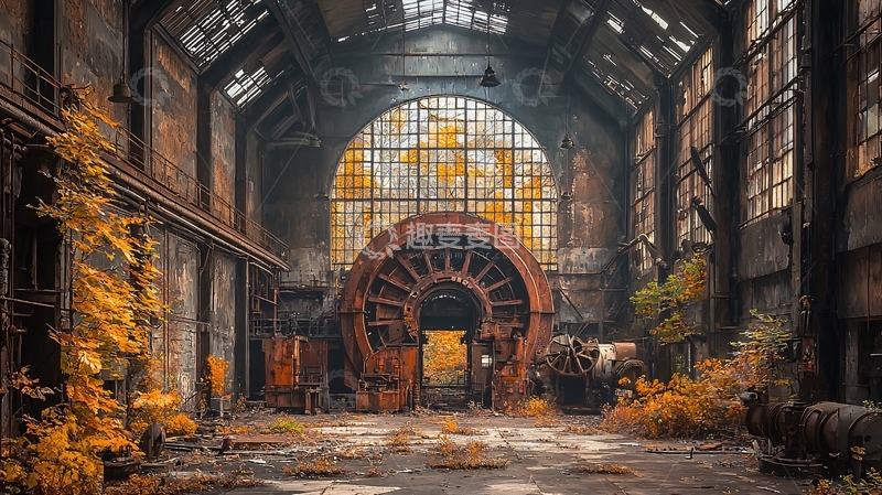 高清大图下载【趣麦麦图】废弃工厂内部景象