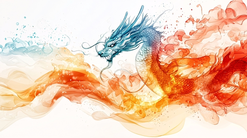 高清大图下载【趣麦麦图】水墨画龙