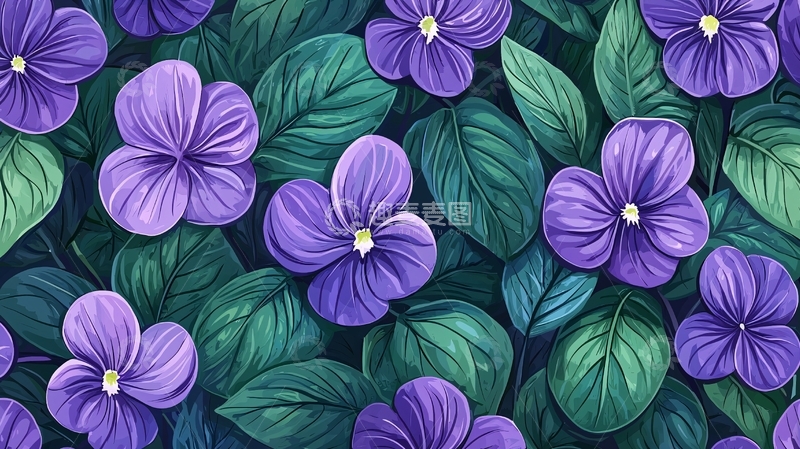 高清大图下载【趣麦麦图】紫色花朵背景图