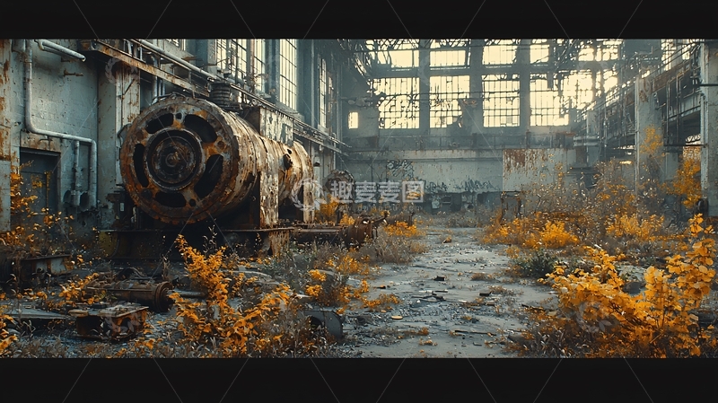 高清大图下载【趣麦麦图】废弃工厂破败景象